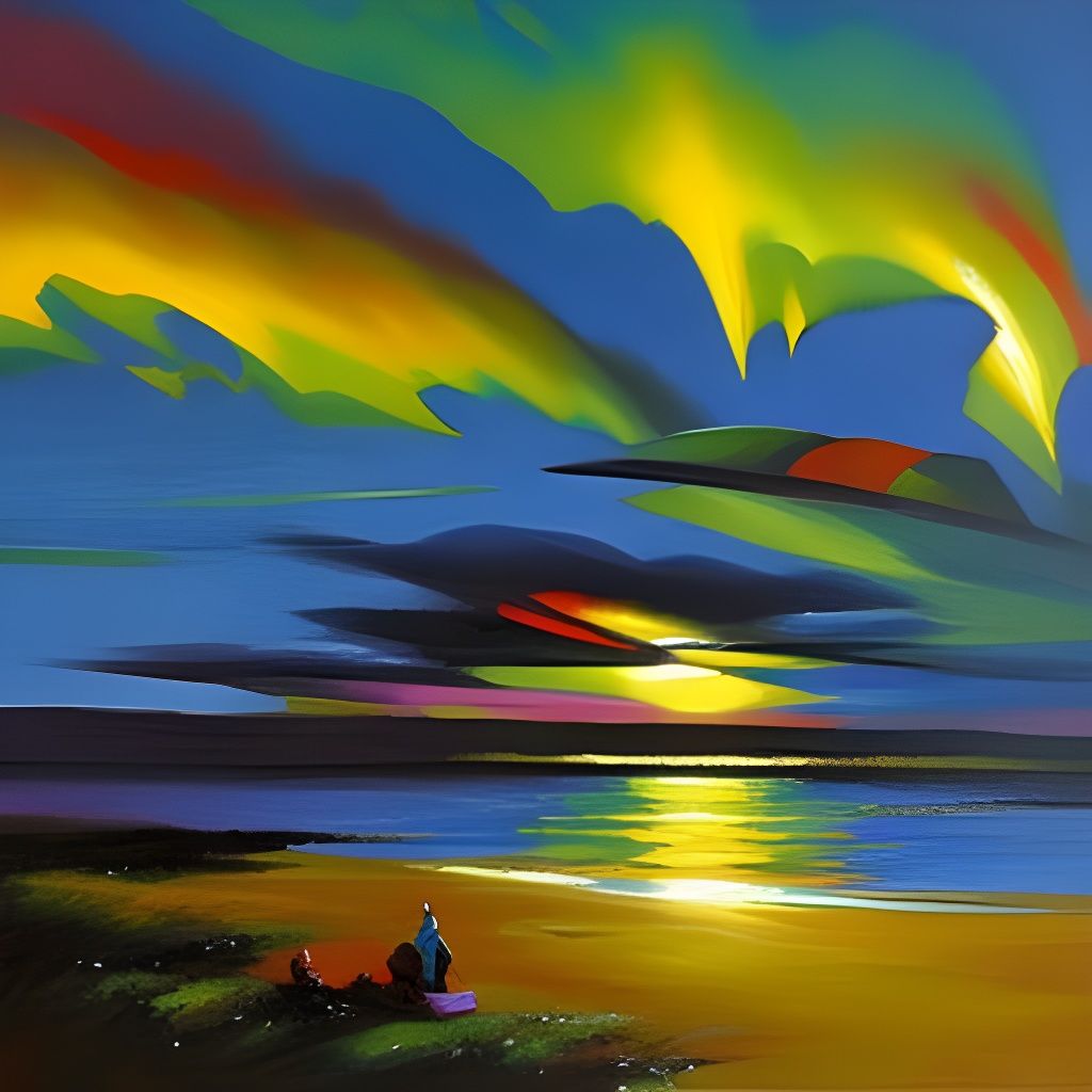 Colorful Cityscape Painting in Impasto Style