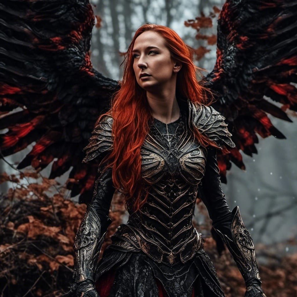 Terrifyingly Beautiful Sorceress in Skeleton Armor