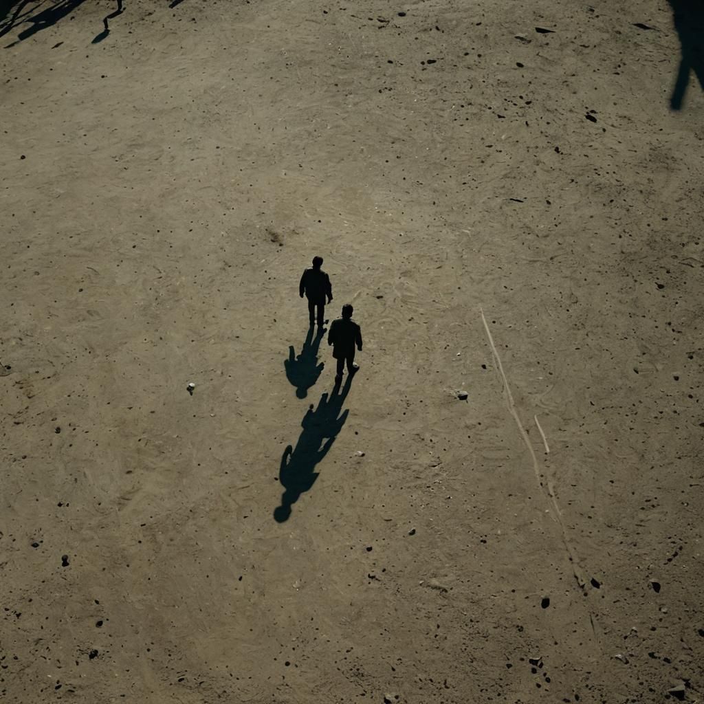 Melancholic Figure Gazing at Horizon in Cinematic Still