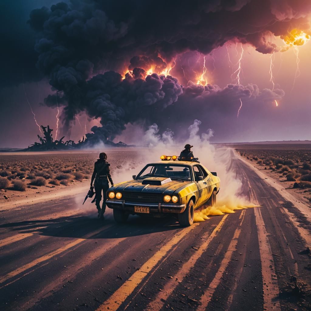 Neon Wasteland: Mad Max Style Road Trip