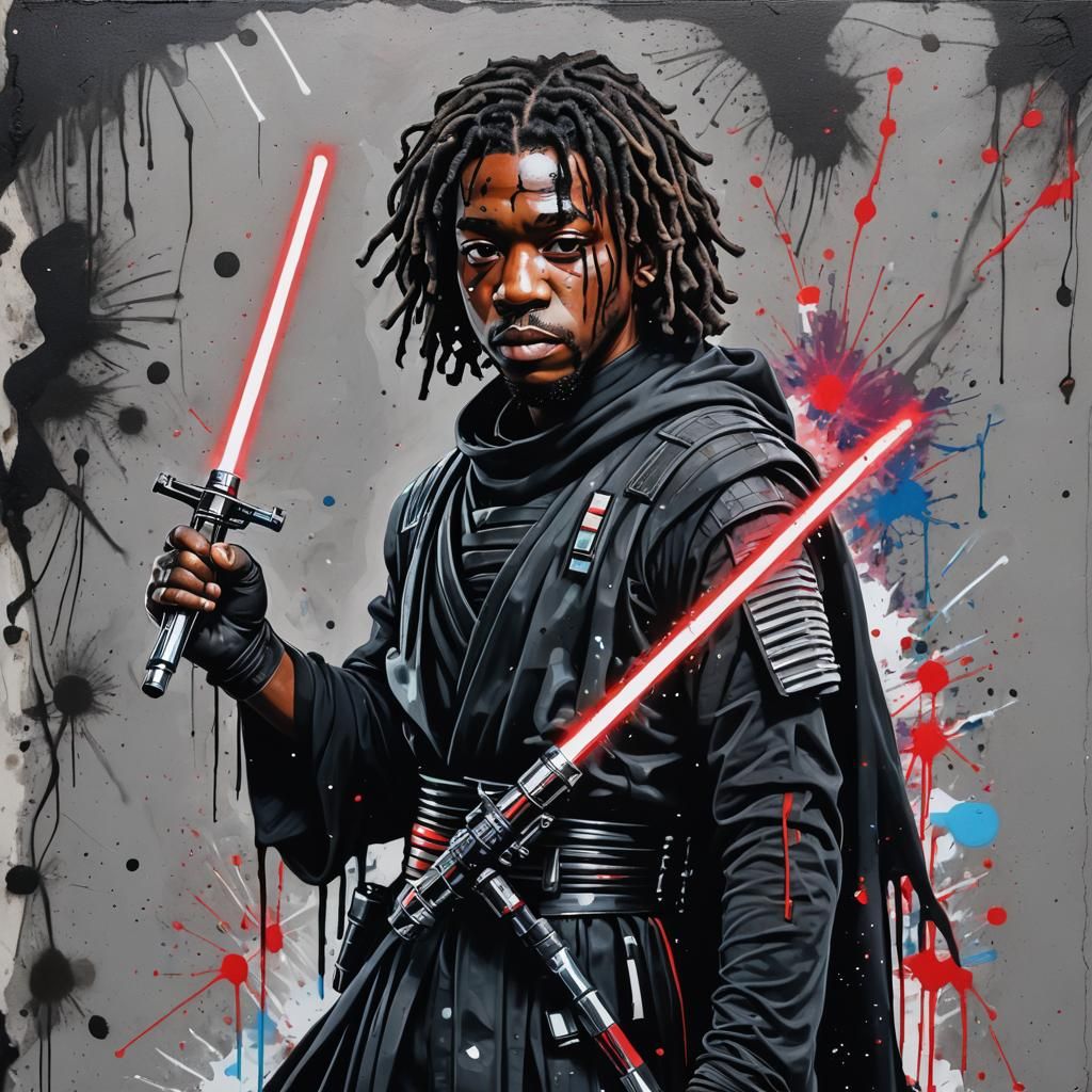 Lil Uzi Vert as Kylo Ren in Graffiti Art
