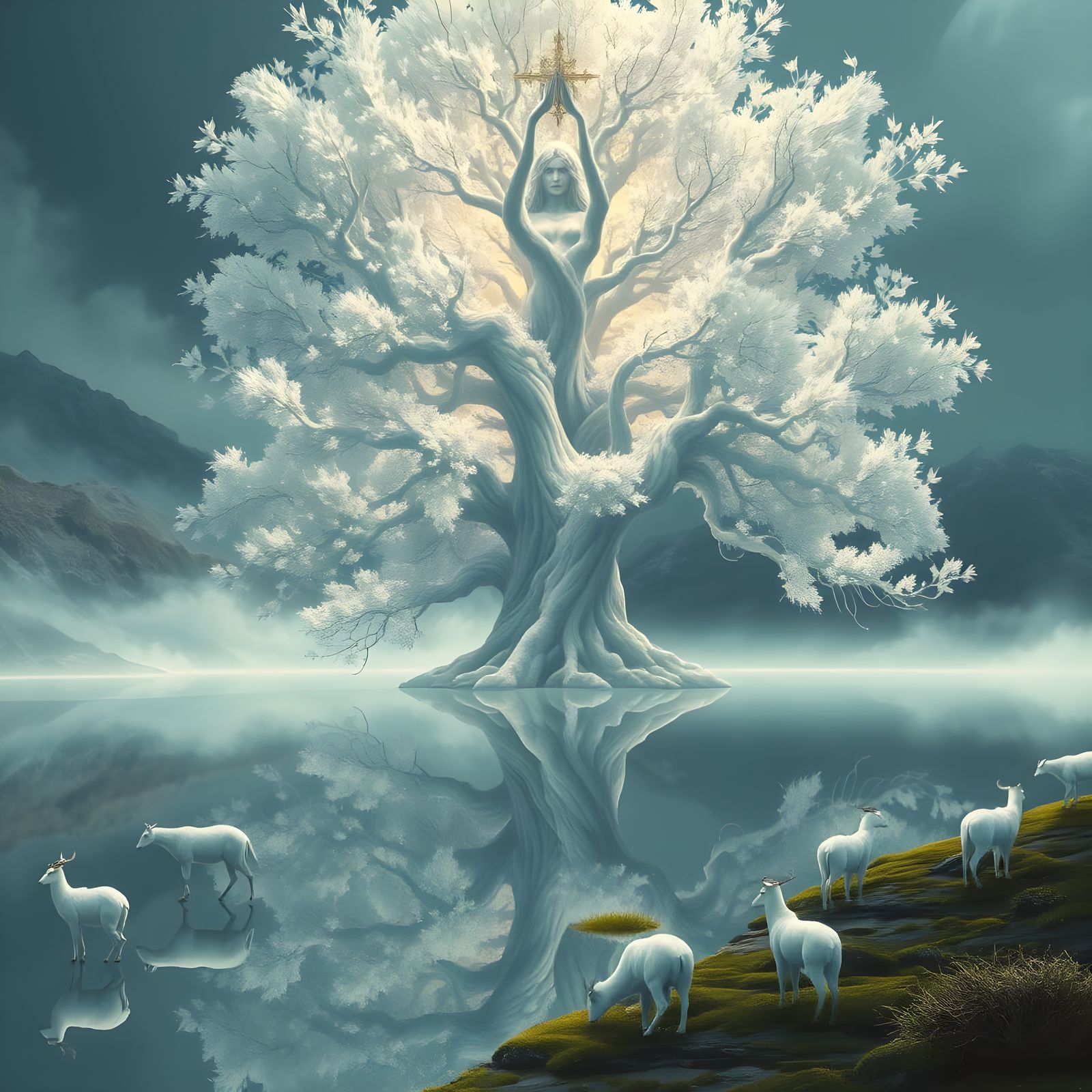 Goddess Tree Reflected in Mirror Lake