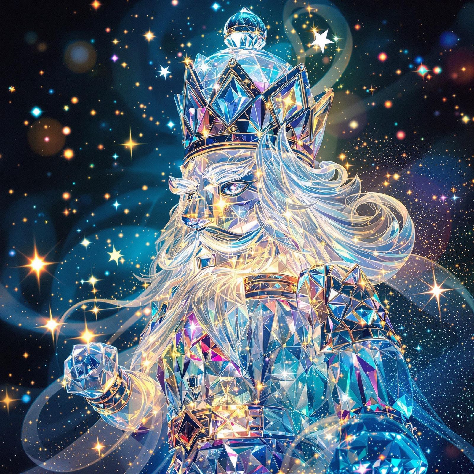 Glass Nutcracker Radiant with Soft Glowing Lights and Magica...