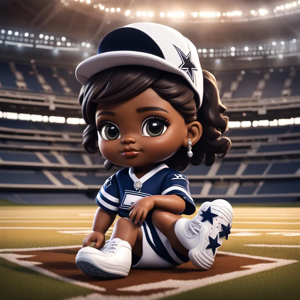 Chibi Doll in Cowboys Outfit at Stadium