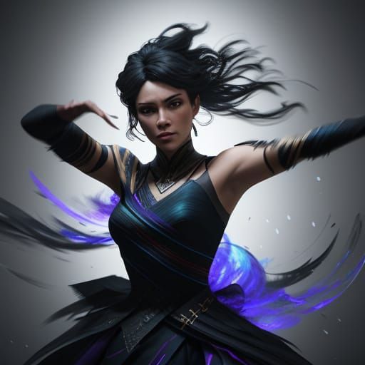 Woman Dancing in Dynamic Motion Blur