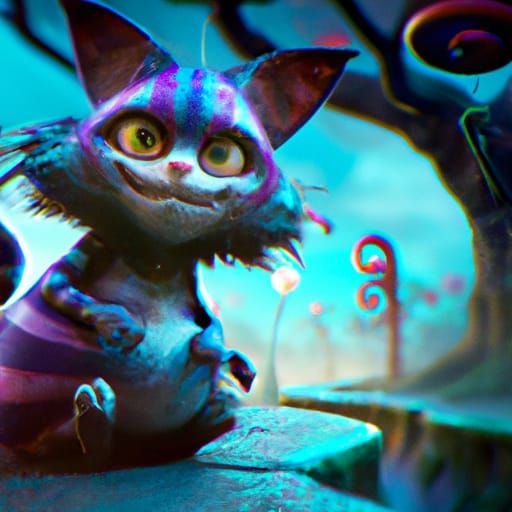 Detailed Cheshire Cat Matte Painting