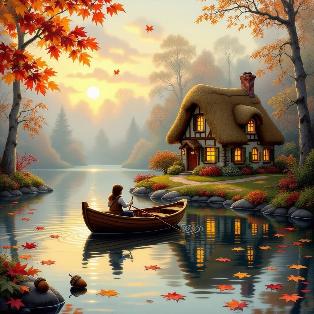 An image of a fantastical scene set within a large, detailed...