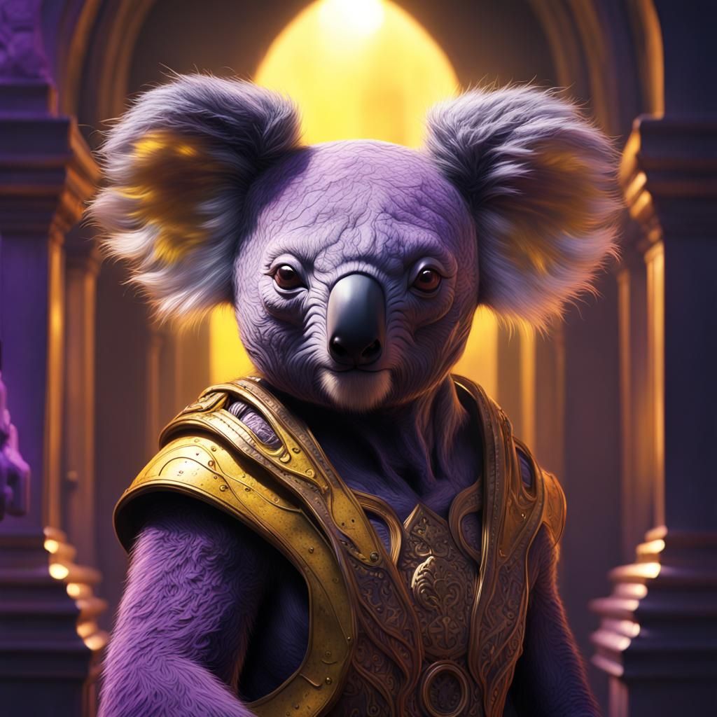 Hyperdetailed Koala Creature in Dark Fantasy Style