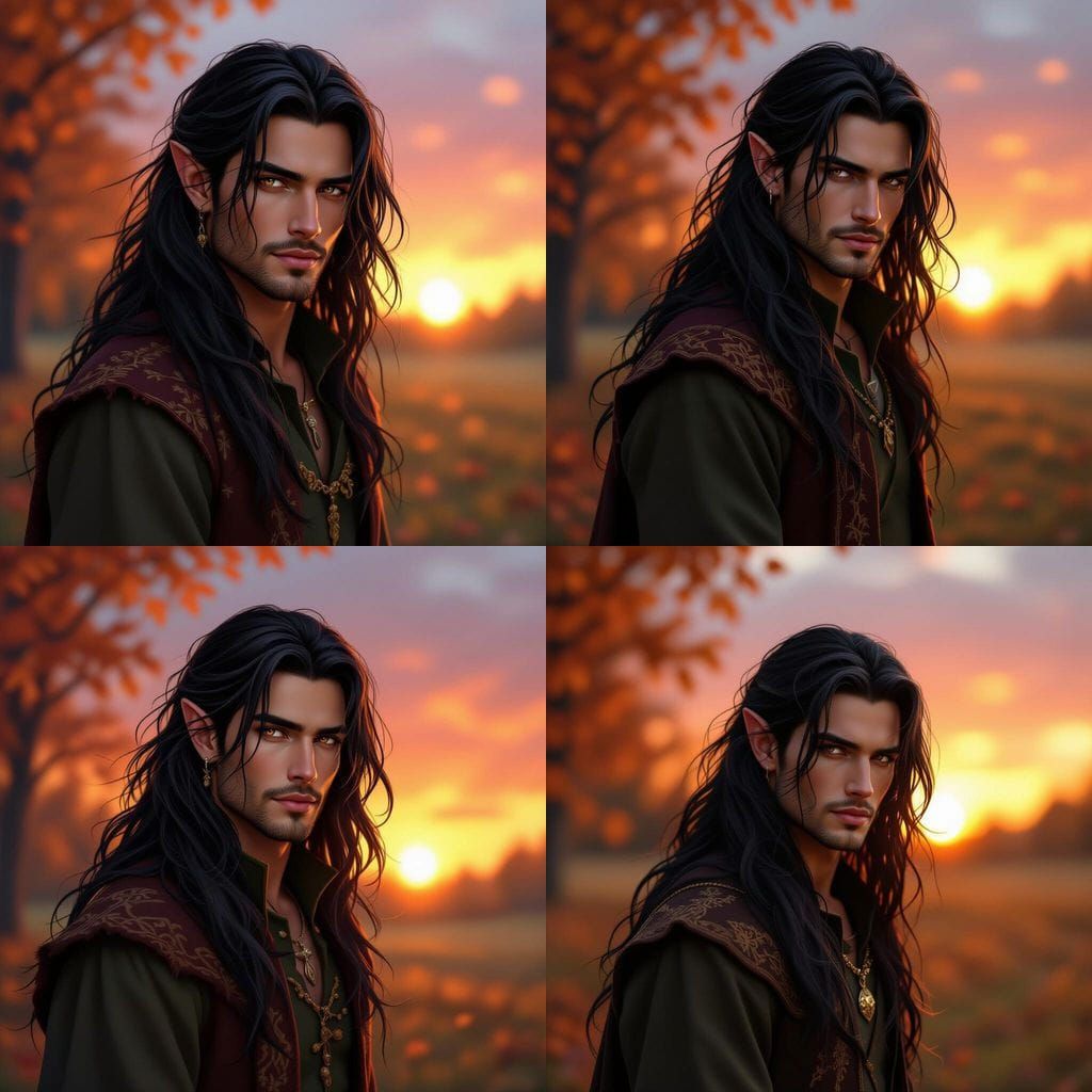 Male Fae in Autumn Sunset