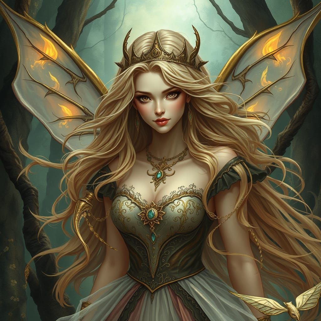 Ethereal Fae Queen in Flowing Locks