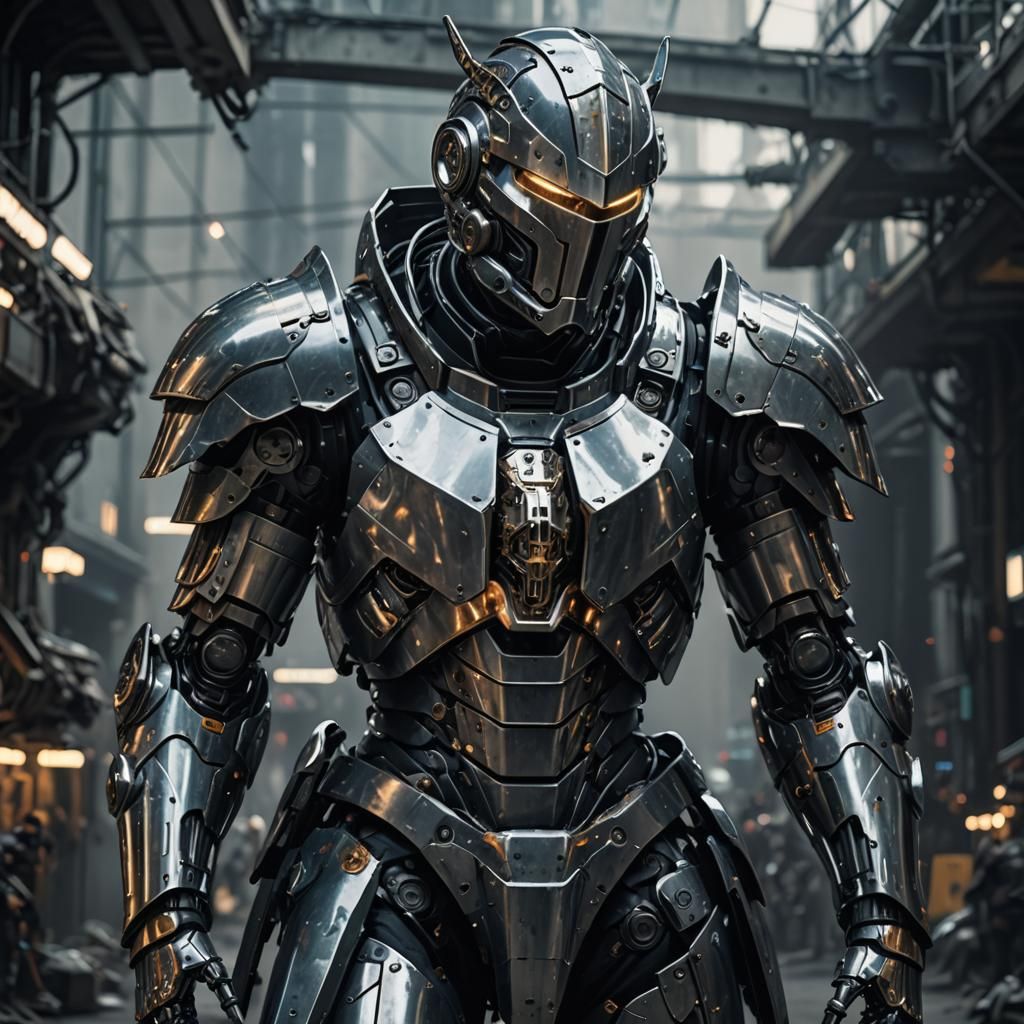 Futuristic Robot Knight in Shining Armor