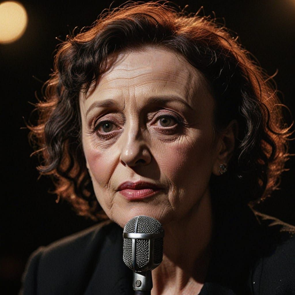 Edith Piaf Sings in Moulin Rouge's Velvet Night