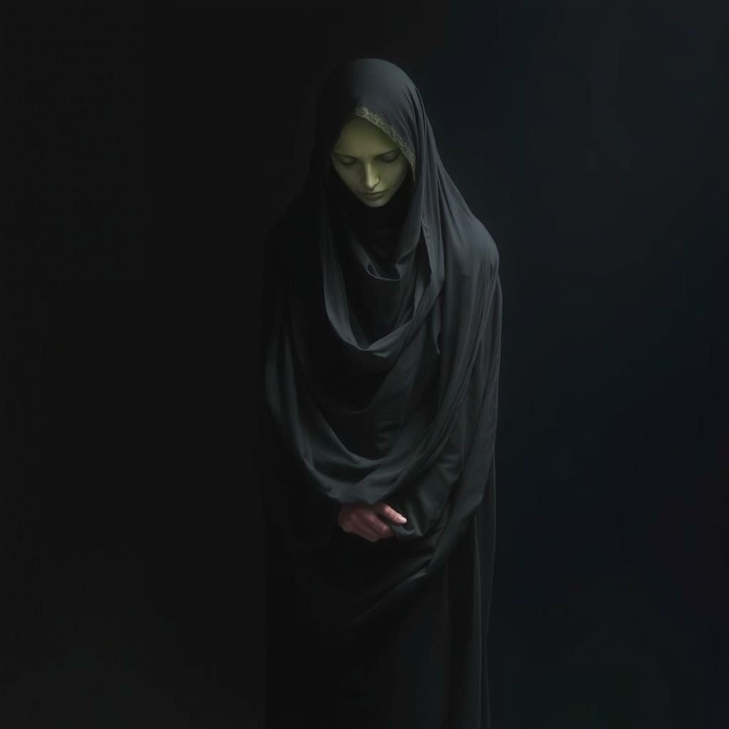 Mysterious Figure in Shadows: Surreal Art