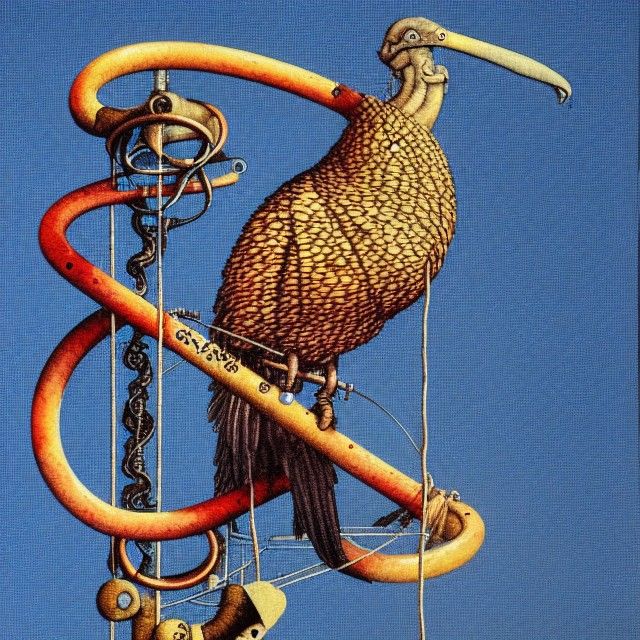Bird on a Wire: Surreal Retrofuturistic Art