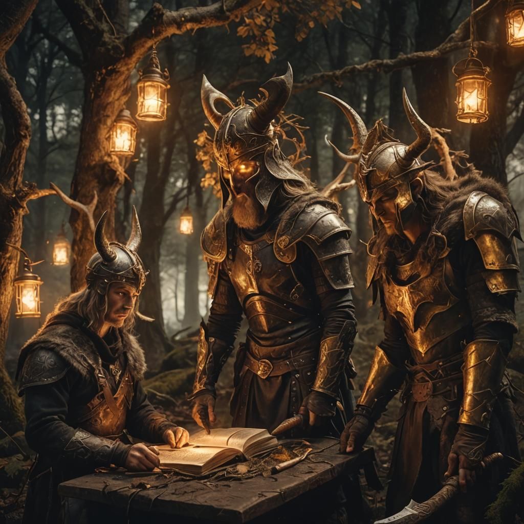 Viking Warrior in Mystical Norse Forest