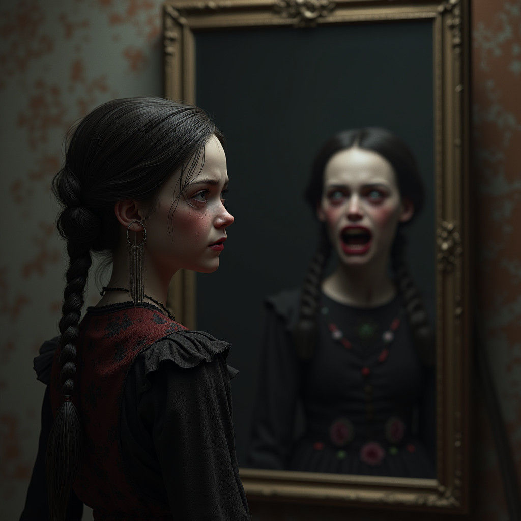 Gothic Horror: Girl and Shadow in 3D
