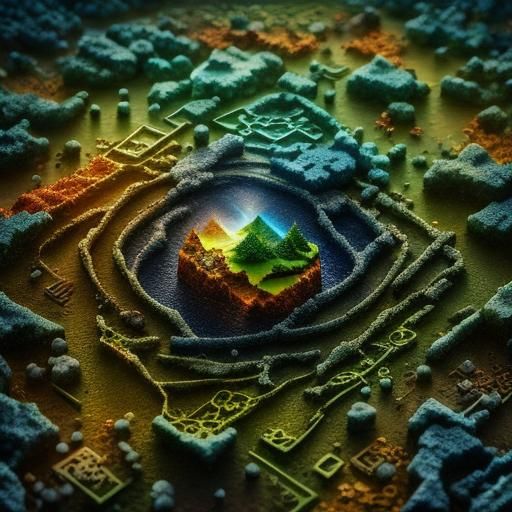 Geometric Woman in Forest: Colorful Fragmented Art