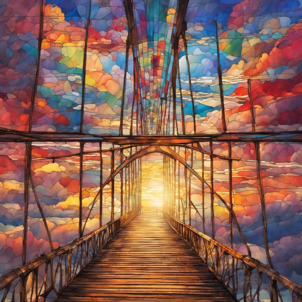 A stained glass bridge