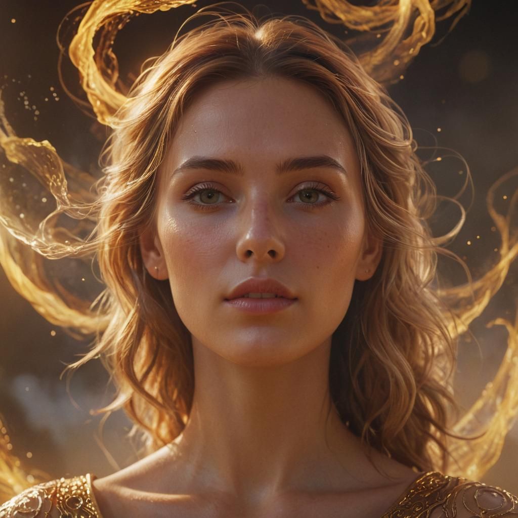 Ethereal Woman in Dreamworld: Hyper-Realistic Digital Art