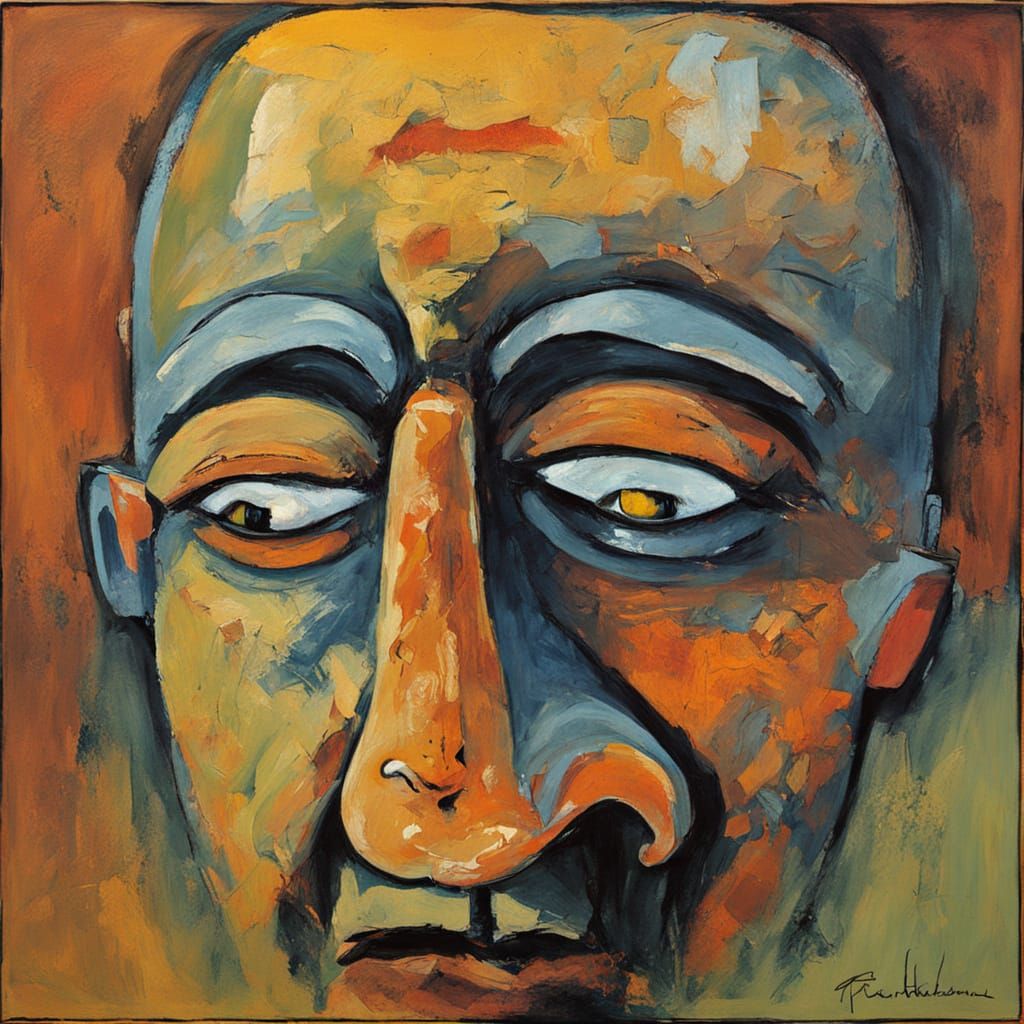 Stone Age Man Brushing Teeth in Puddle