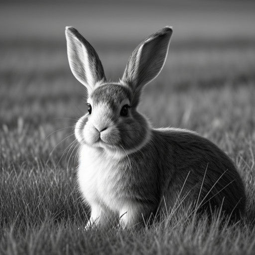 Timeless Bunny Portrait in Black and White