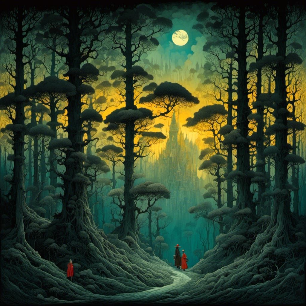 Mysterious Nocturnal Encounters in the Dark Forest