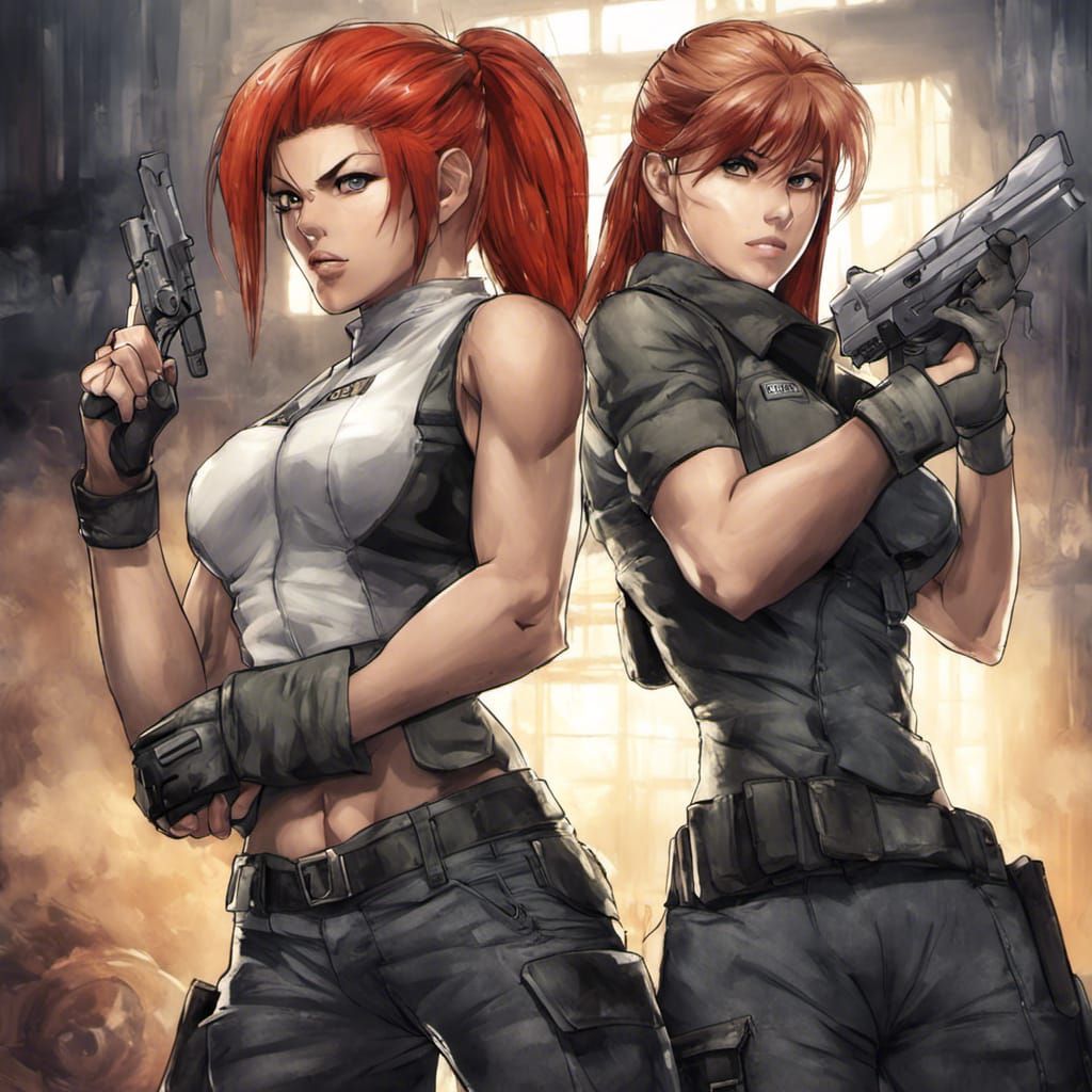 Anime Girl with Sonya Blade in Manga Style