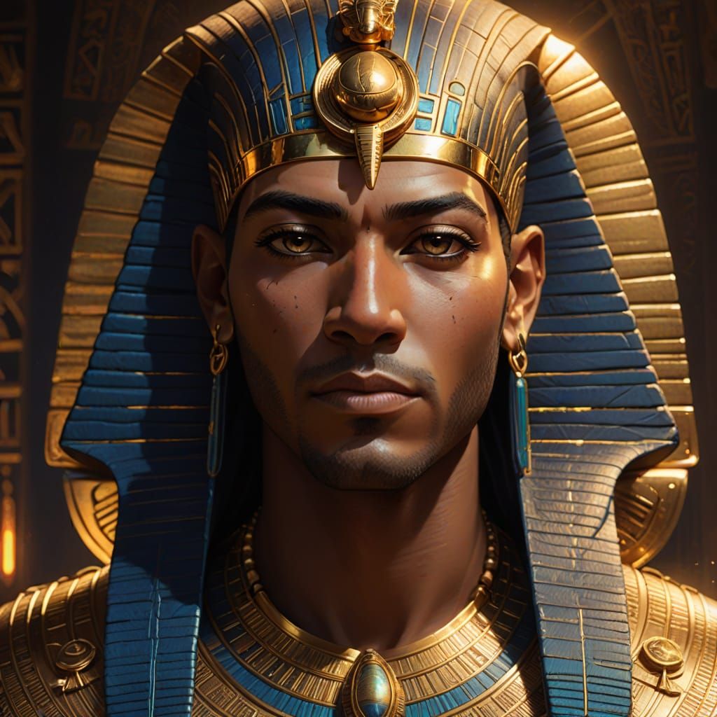 Egyptian Pharaoh Portrait in Artgerm Style