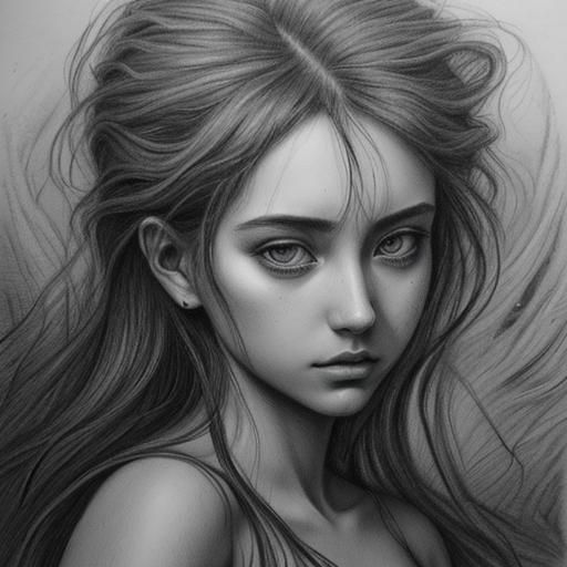 Harmonious Elements: Hyperdetailed Charcoal Drawing