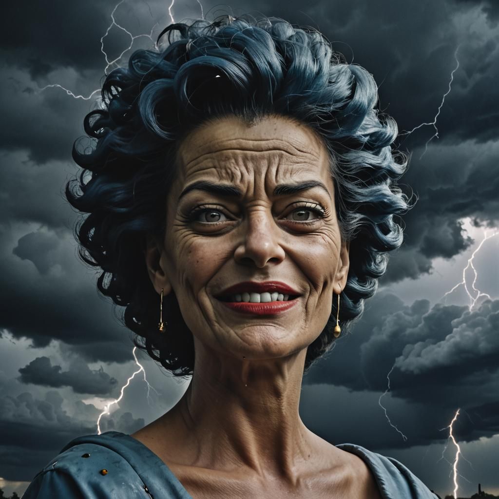 Menacing Marge Simpson in Dark Surrealism Style