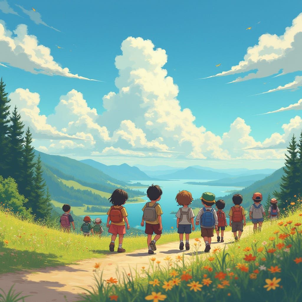Family Trip with Breathtaking Anime Scenery