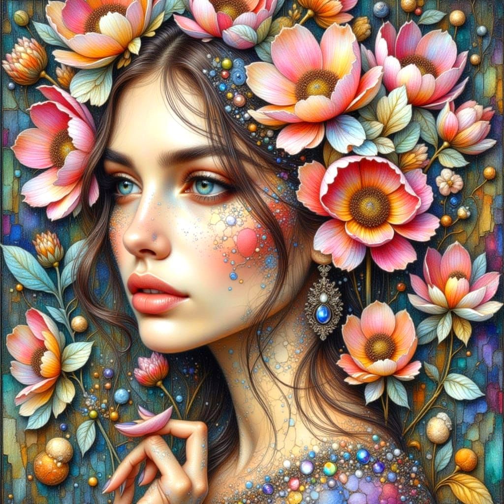 Vibrant Floral Tapestry in Regal Imperial Colors