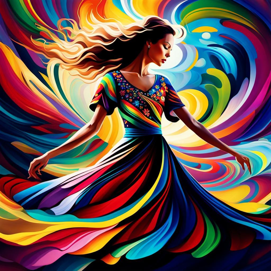 Psychedelic Garden: Vibrant Digital Art in Abstract Expressi...