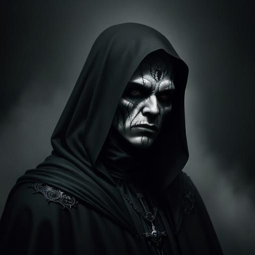 Eerie Portrait in Dark Fantasy Gothic Style