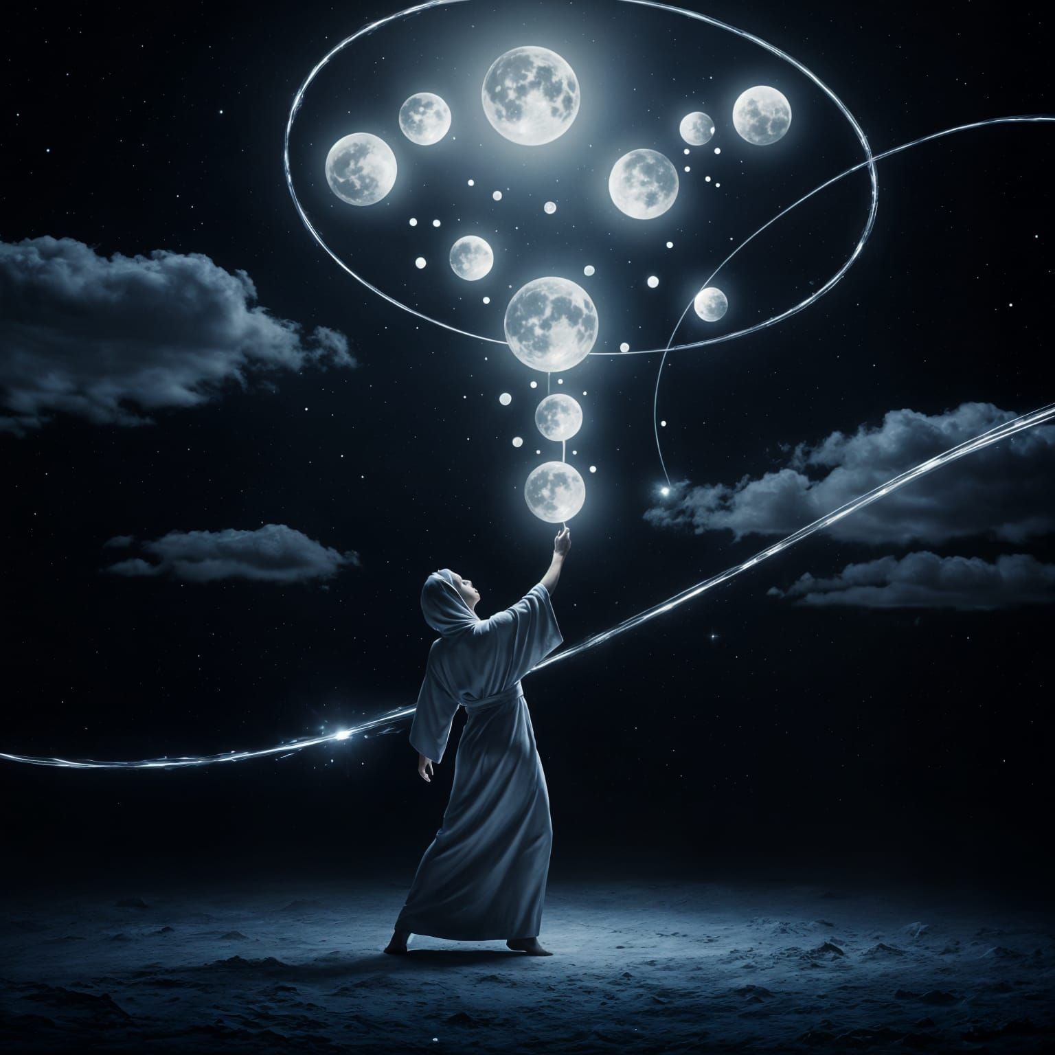 Celestial Orb Weaver in Surrealist Style