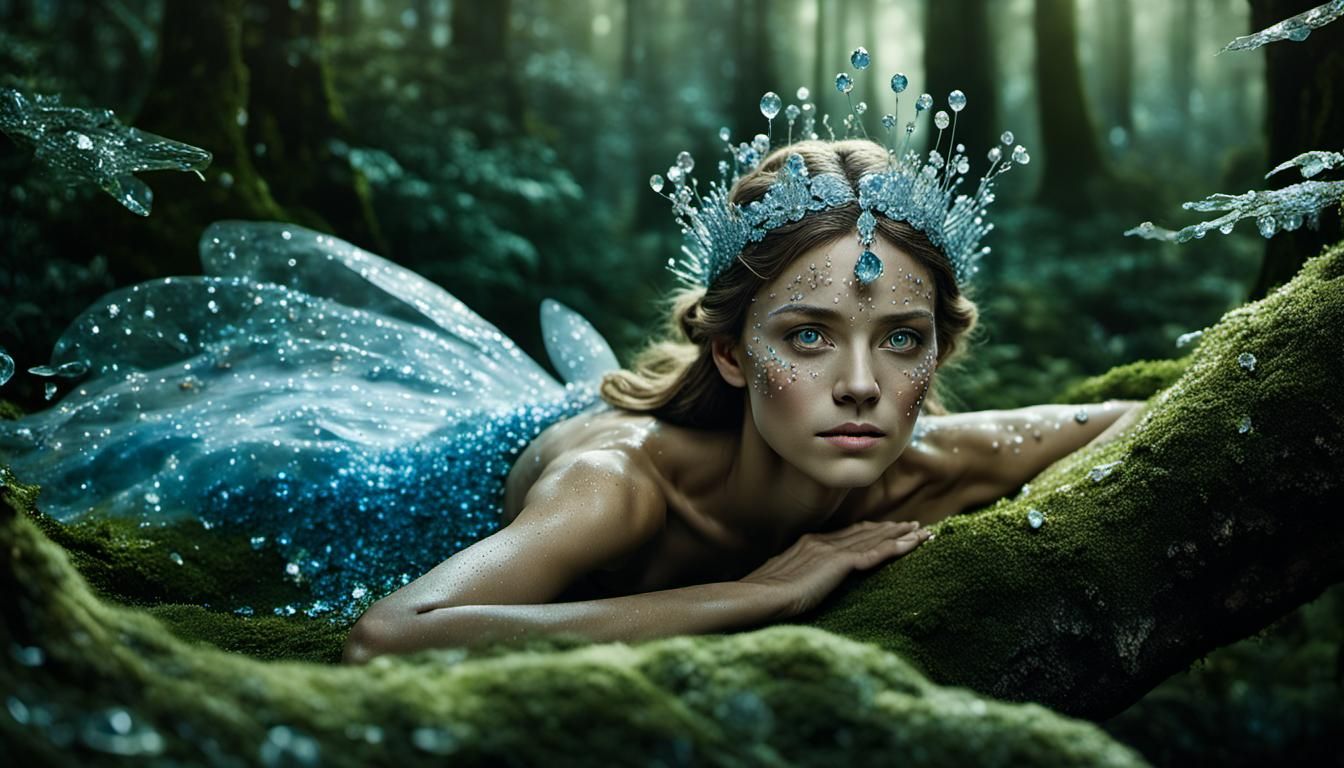 Crystalline Fairy Portrait in Fairytale Forest