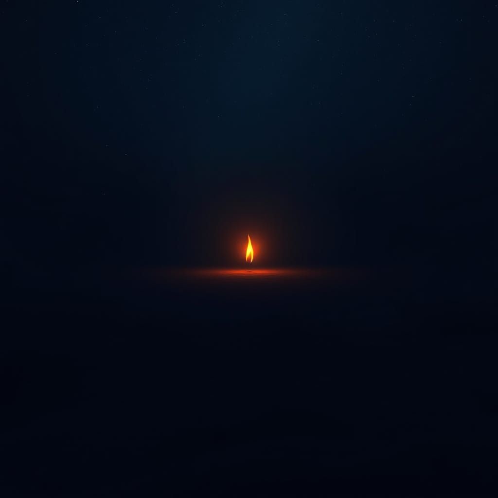 Ember Glows in Cosmic Void: Surreal Astral Art