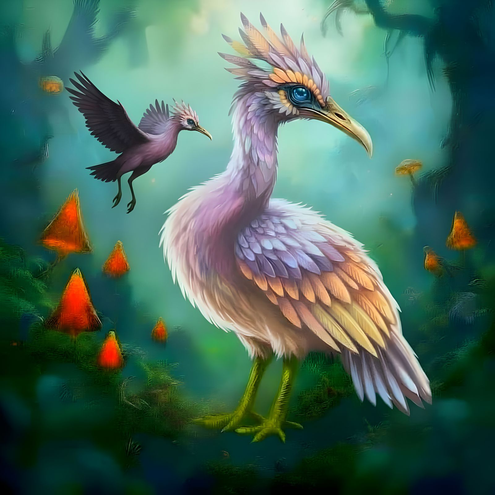 Majestic Terror Bird Surveys Prehistoric Landscape