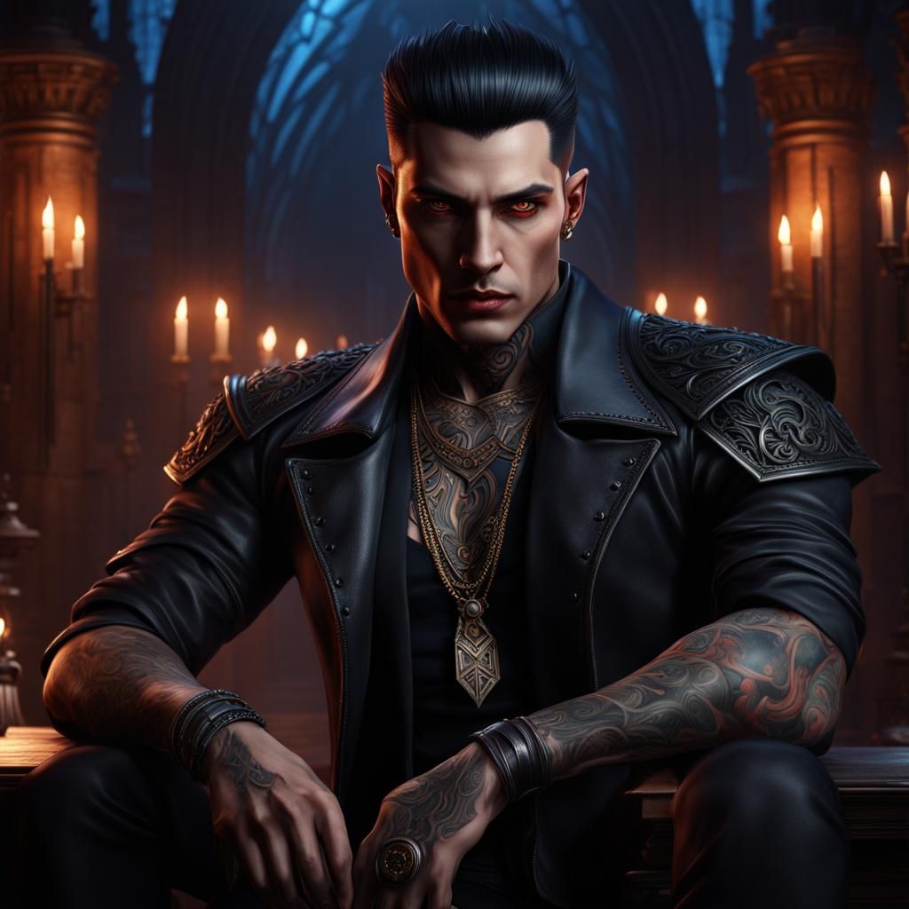 Edgy Vampire in Atlanta: Detailed Matte Painting