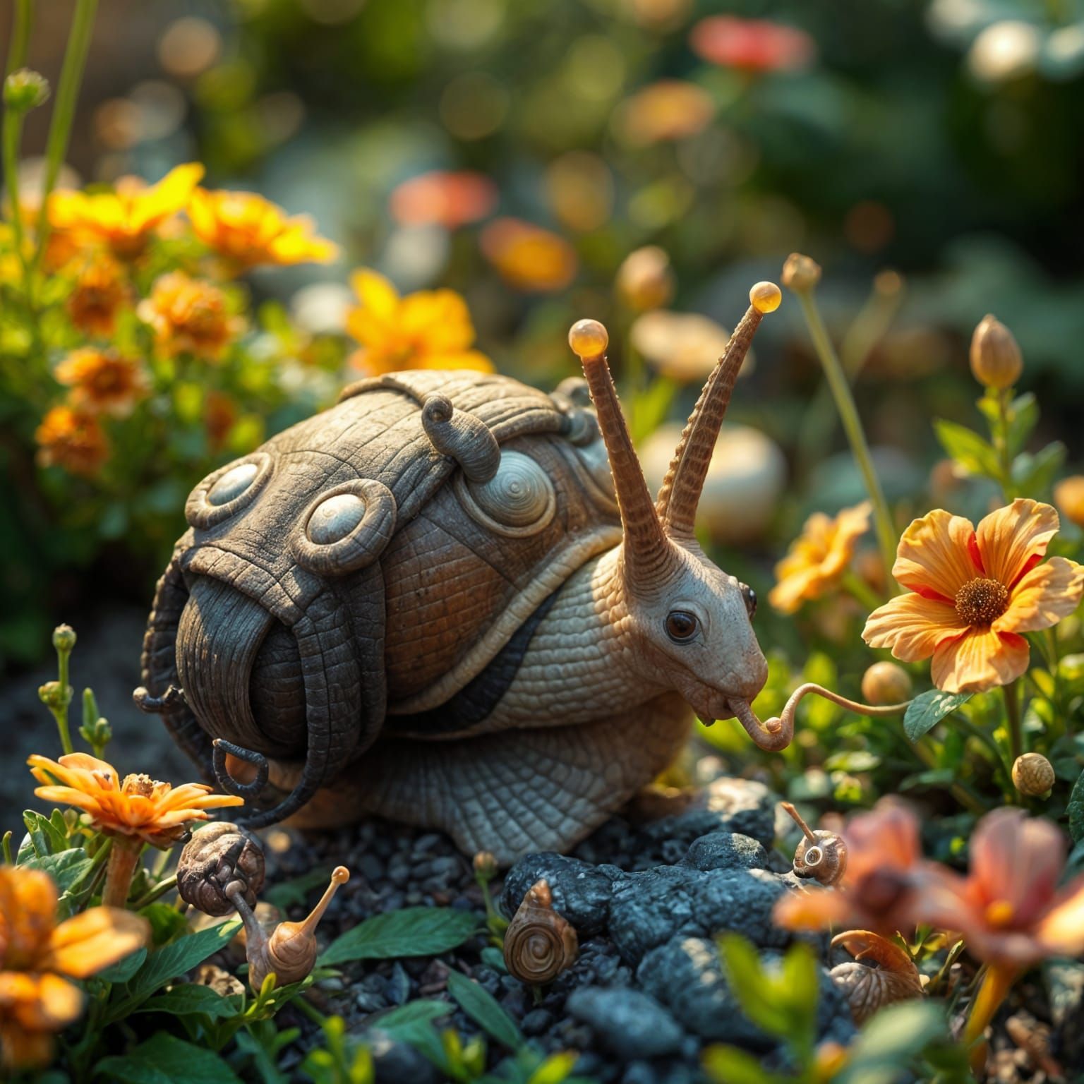 AI Generated Curious Snail