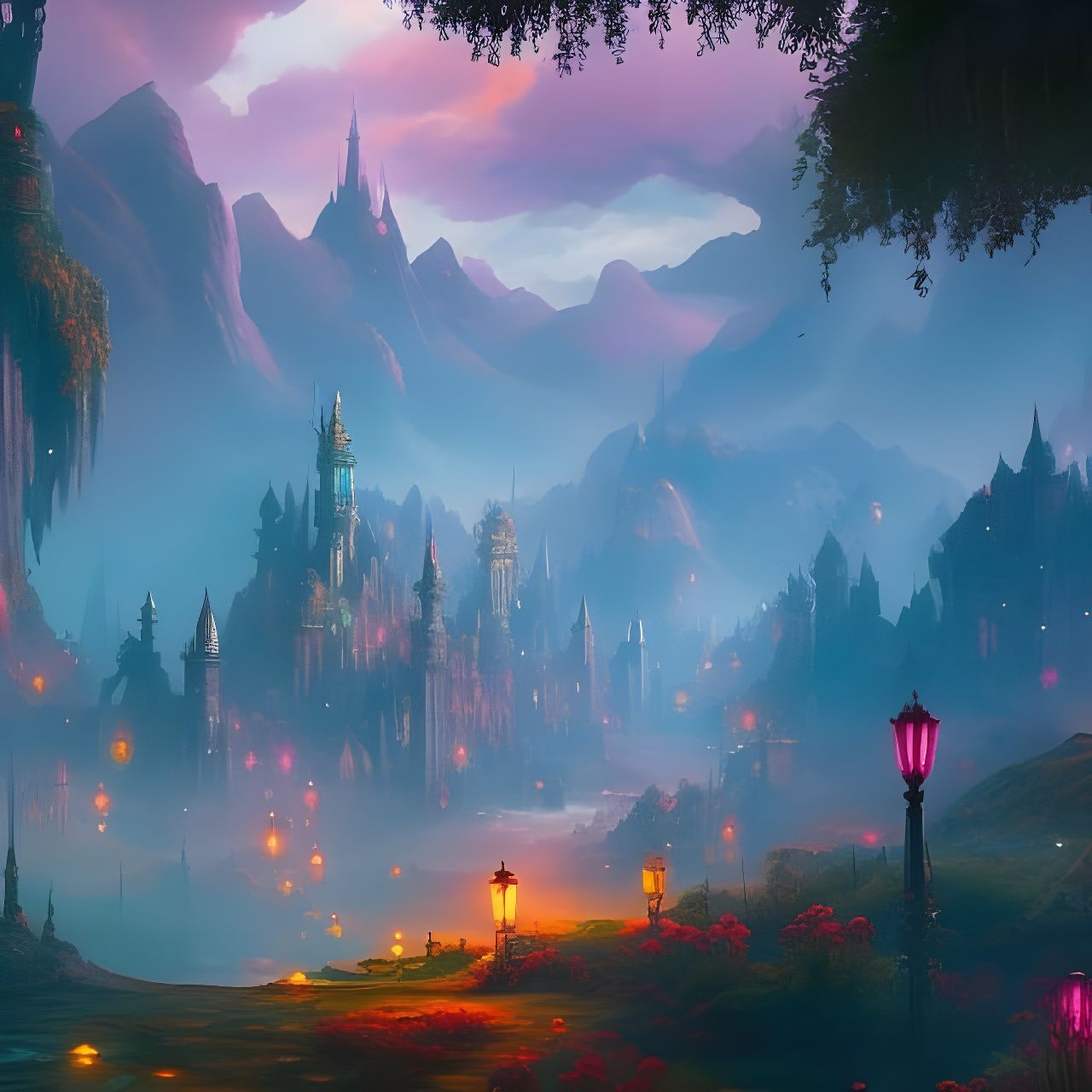 Faery Town: Stained Glass Architecture in Digital Art