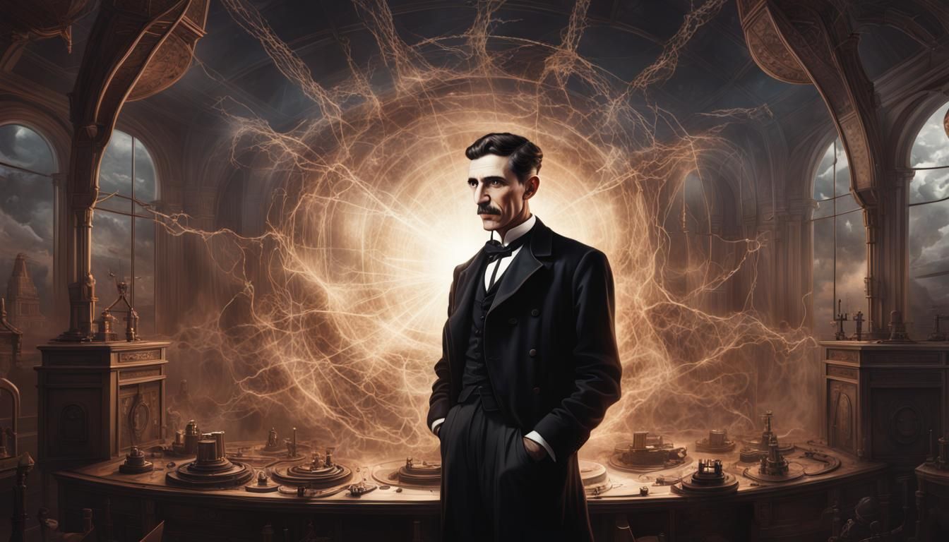 Nikola Tesla in Technofeudalism, Asimov Illustration