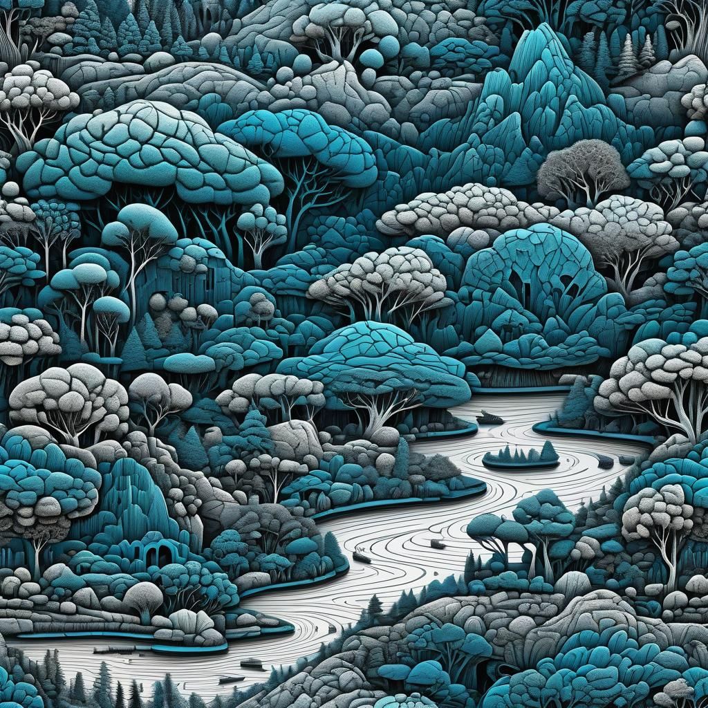 Mysterious Hyperdetailed Landscape