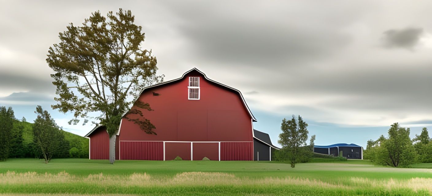 Hyperdetailed 8K 3D Red Barn with Doors