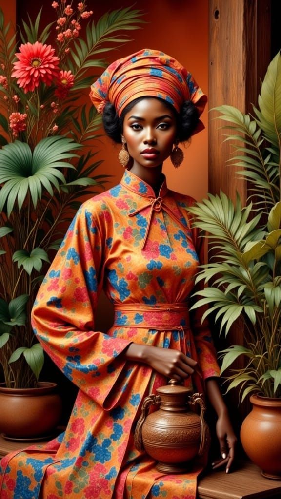 Exquisite Portrait of a Dazzling African Chinese Woman