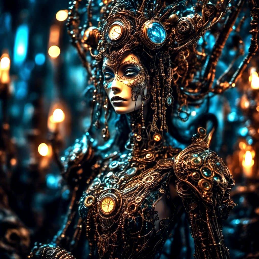 Steampunk Voodoo Witch with Bioluminescent Details