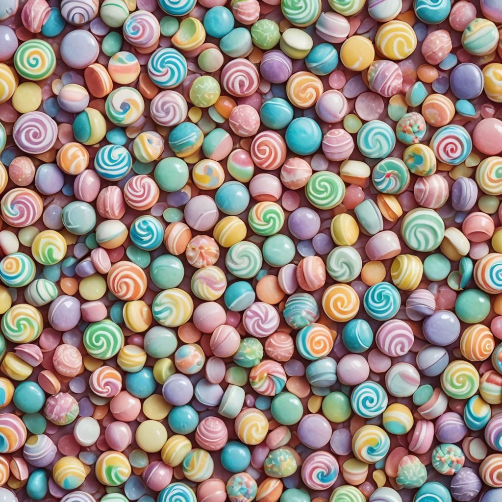 Rainbow Candy Art in Pastel Watercolor Style