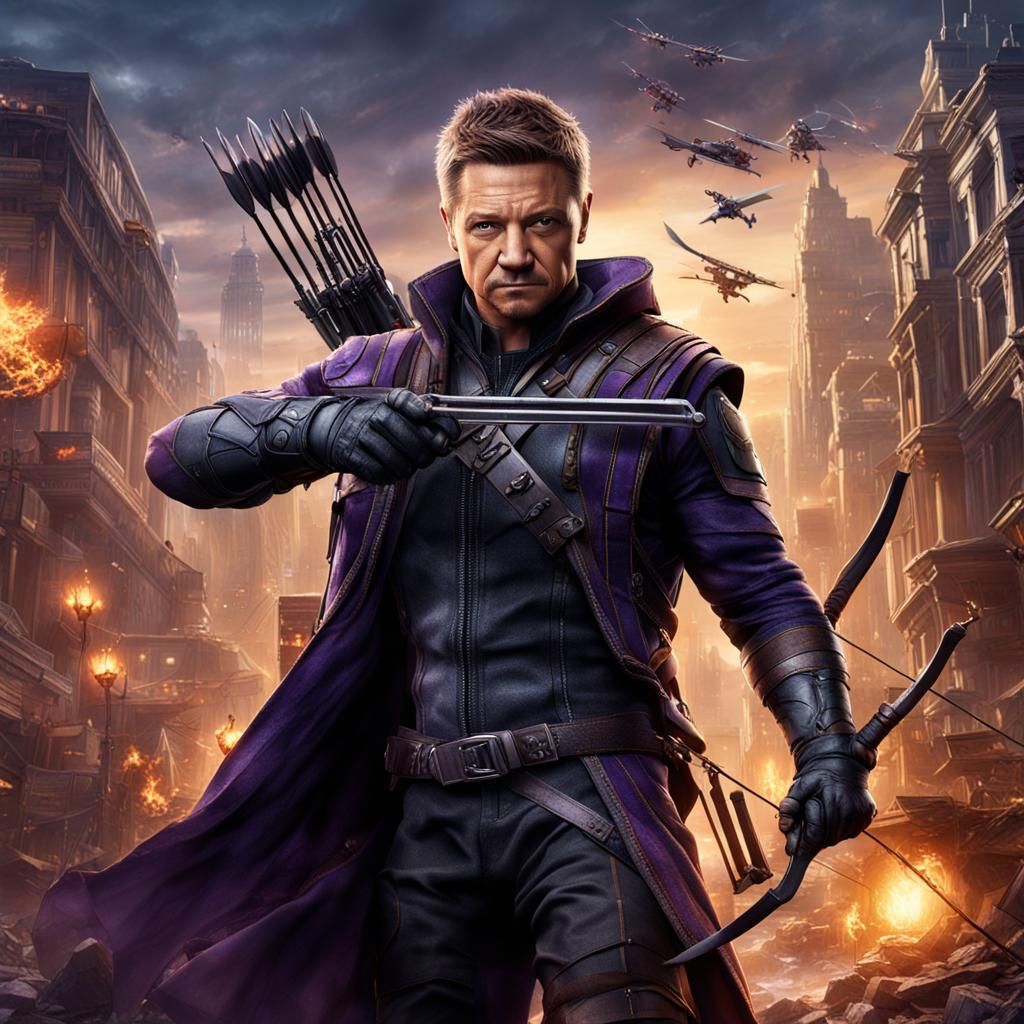 Jeremy Renner as Hawkeye: Detailed Matte Painting