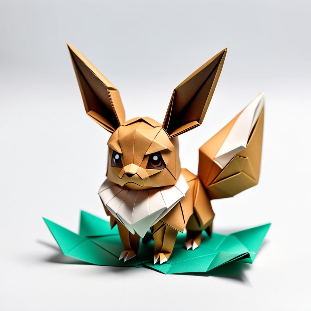 Intricate Origami Eevee Papercraft