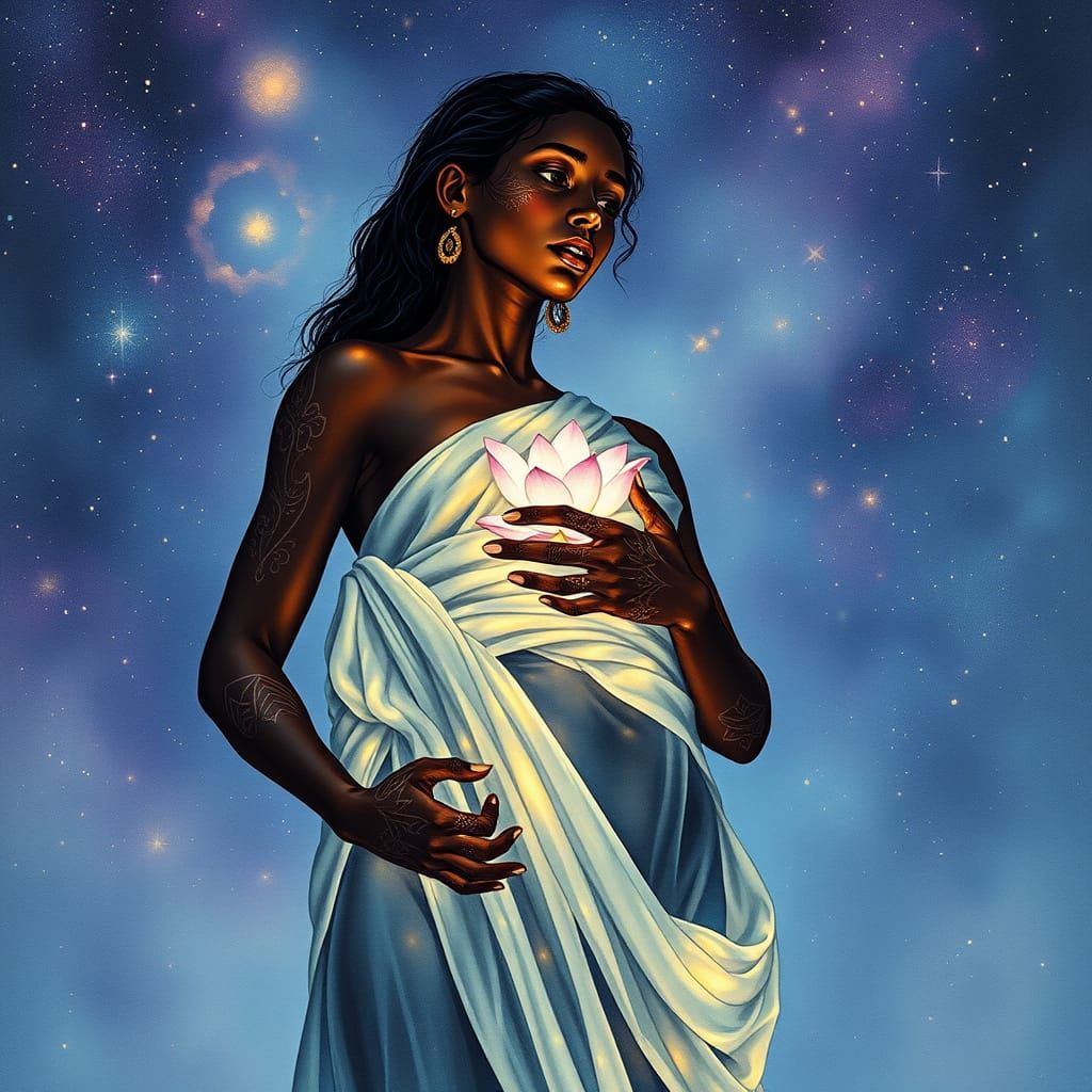 Ebony Goddess in Celestial Splendor